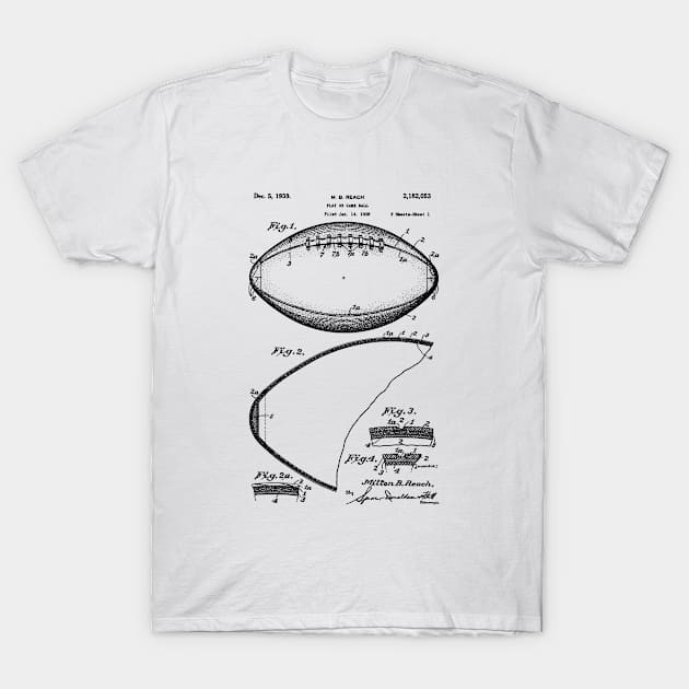 American Football Game Ball Patent T-Shirt by GoshaDron